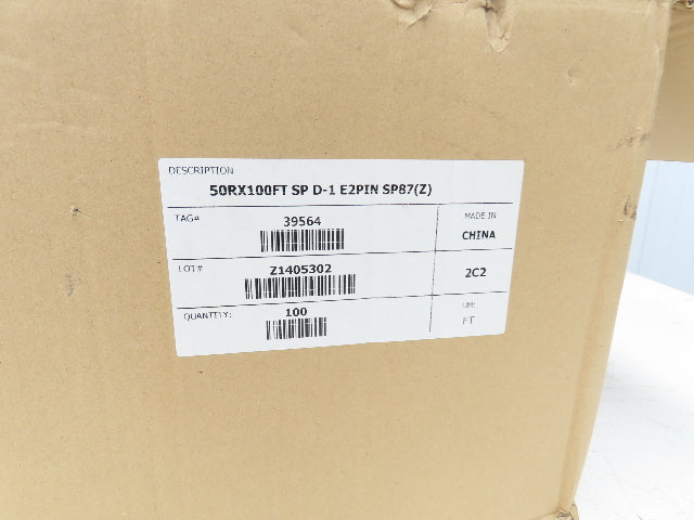 50RX100FT SP D-1 E2PIN SP87 #50 Roller Chain Riveted Standard 100' Reel