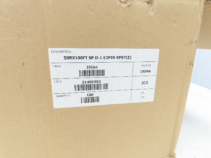 50RX100FT SP D-1 E2PIN SP87 #50 Roller Chain Riveted Standard 100' Reel