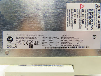 Allen Bradley 2097-V34PR6-LM Kinetix 350 3 kW Servo Drive 480V 3Ph Indexing Mode