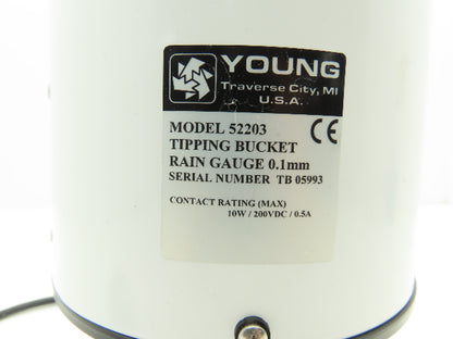 RM Young 52203 Tipping Bucket Rain Gauge Unheated 200cm² 15"H