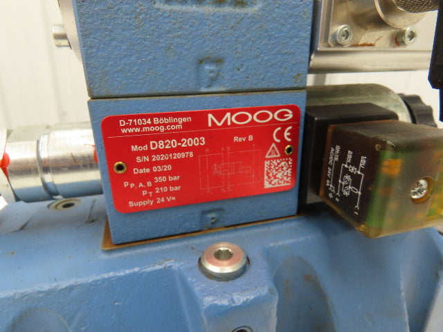 MOOG D684Z4826G Hydraulic Servo Directional Valve Analog Interface Rev S 350 Bar
