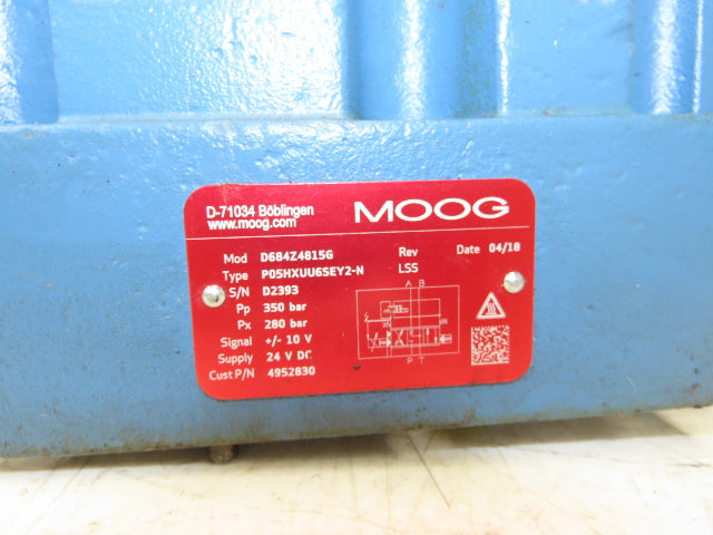 MOOG D684Z4815G Hydraulic Servo Directional Valve Analog Interface 350 Bar