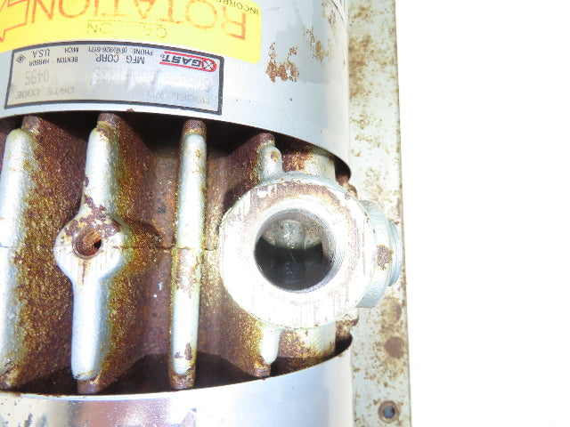 Gast M7044T 6066-P106A-T339 Rotary Oil-Less Vacuum Pump 15PSI 55CFM 5Hp 230/460V