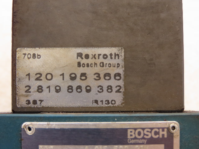 Bosch Rexroth 2 819 869 382 Pressure Valve Control Block w Relief Valve 315 Bar