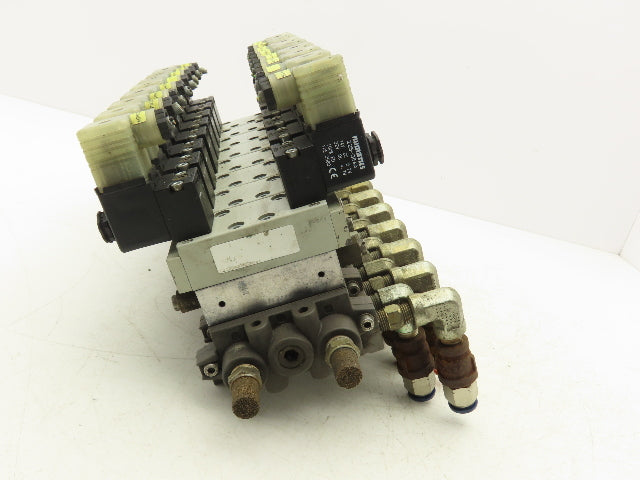 Numatics C12BB4004026Y61 Pneumatic Solenoid Valve 8-Station Manifold 24VDC