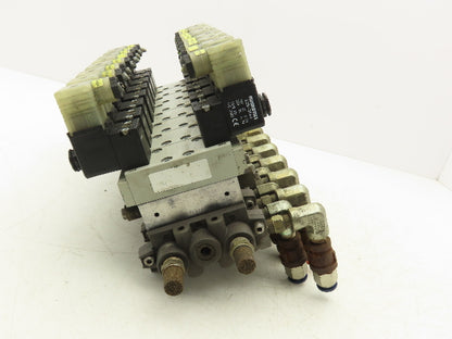 Numatics C12BB4004026Y61 Pneumatic Solenoid Valve 8-Station Manifold 24VDC