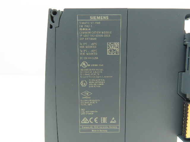 Siemens 6GK7542-5DX00-0XE0 S7-1500 Communication Module CM 1542-5 W/ Connector