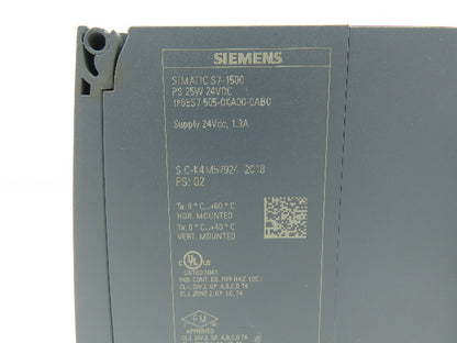 Siemens 6ES7 505-0KA00-0AB0 SIMATIC S7-1500 System Power Supply 25 Watt 24VDC