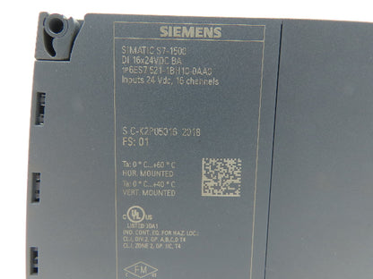 Siemens 6ES7 521-1BH10-0AA0 S7-1500 Digital Input Module 16 Channel 24V