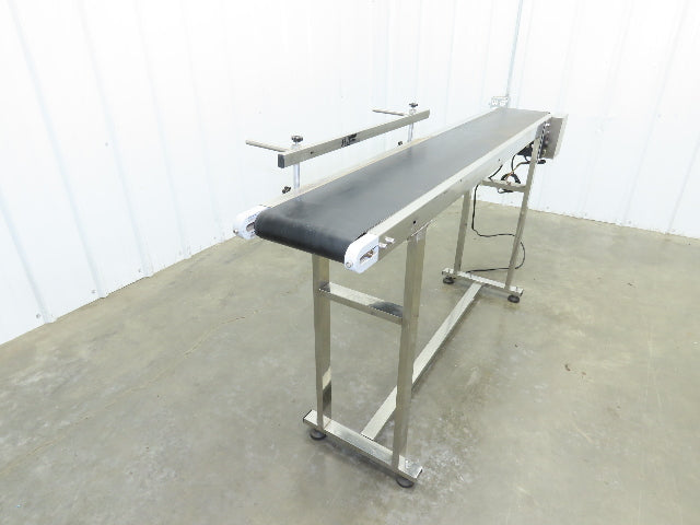 Stainless Low Profile Belt Conveyor 10"W x 59"L 115V Variable Speed 7.5"W Belt