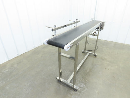 Stainless Low Profile Belt Conveyor 10"W x 59"L 115V Variable Speed 7.5"W Belt
