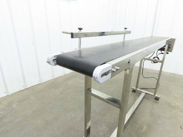 Stainless Low Profile Belt Conveyor 10"W x 59"L 115V Variable Speed 7.5"W Belt