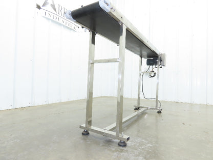 Stainless Low Profile Belt Conveyor 10"W x 59"L 115V Variable Speed 7.5"W Belt