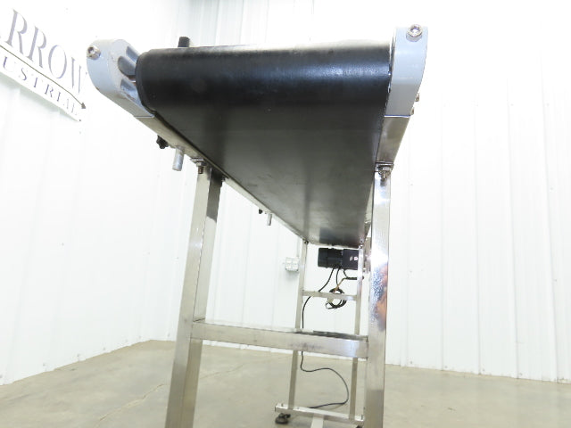 Stainless Low Profile Belt Conveyor 10"W x 59"L 115V Variable Speed 7.5"W Belt
