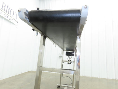 Stainless Low Profile Belt Conveyor 10"W x 59"L 115V Variable Speed 7.5"W Belt