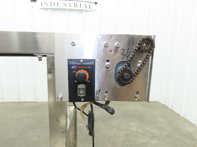 Stainless Low Profile Belt Conveyor 10"W x 59"L 115V Variable Speed 7.5"W Belt