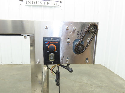 Stainless Low Profile Belt Conveyor 10"W x 59"L 115V Variable Speed 7.5"W Belt