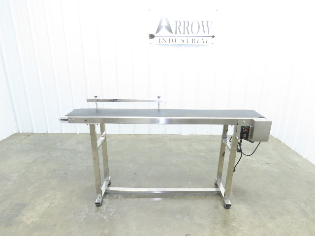 Stainless Low Profile Belt Conveyor 10"W x 59"L 115V Variable Speed 7.5"W Belt