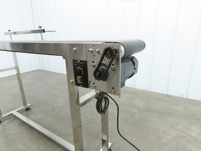 Stainless Low Profile Belt Conveyor 10"W x 59"L 115V Variable Speed 7.5"W Belt