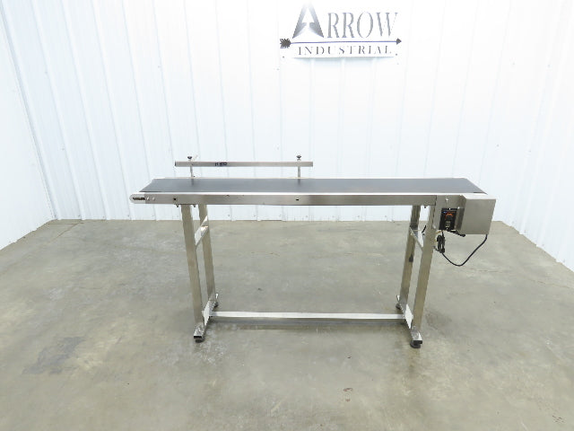 Stainless Low Profile Belt Conveyor 10"W x 59"L 115V Variable Speed 7.5"W Belt
