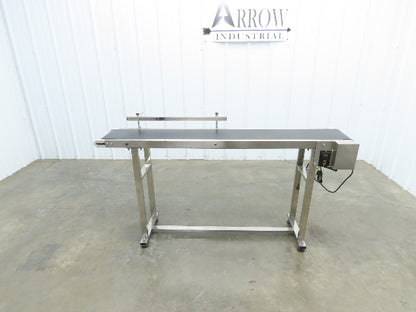 Stainless Low Profile Belt Conveyor 10"W x 59"L 115V Variable Speed 7.5"W Belt
