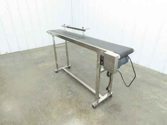 Stainless Low Profile Belt Conveyor 10"W x 59"L 115V Variable Speed 7.5"W Belt