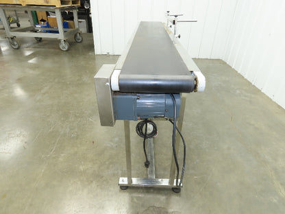 Stainless Low Profile Belt Conveyor 10"W x 59"L 115V Variable Speed 7.5"W Belt