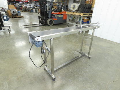 Stainless Low Profile Belt Conveyor 10"W x 59"L 115V Variable Speed 7.5"W Belt