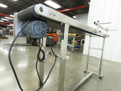 Stainless Low Profile Belt Conveyor 10"W x 59"L 115V Variable Speed 7.5"W Belt