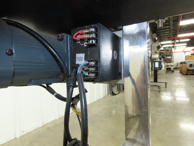 Stainless Low Profile Belt Conveyor 10"W x 59"L 115V Variable Speed 7.5"W Belt