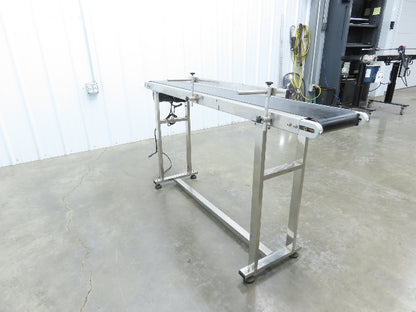 Stainless Low Profile Belt Conveyor 10"W x 59"L 115V Variable Speed 7.5"W Belt