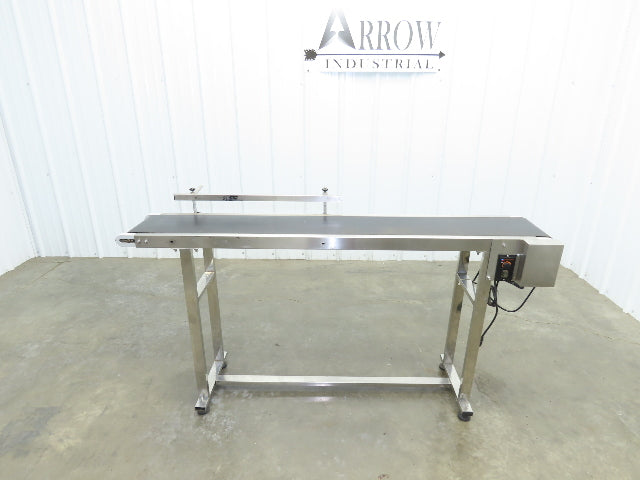 Stainless Low Profile Belt Conveyor 10"W x 59"L 115V Variable Speed 7.5"W Belt