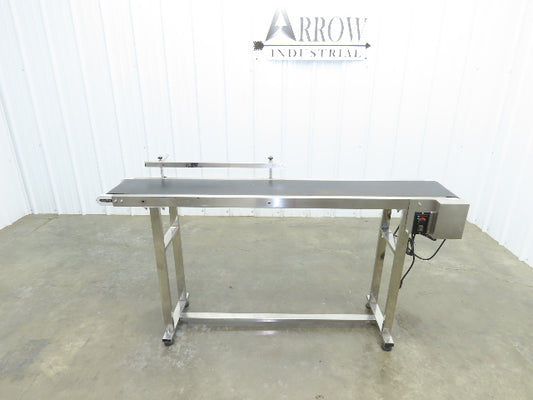 Stainless Low Profile Belt Conveyor 10"W x 59"L 115V Variable Speed 7.5"W Belt