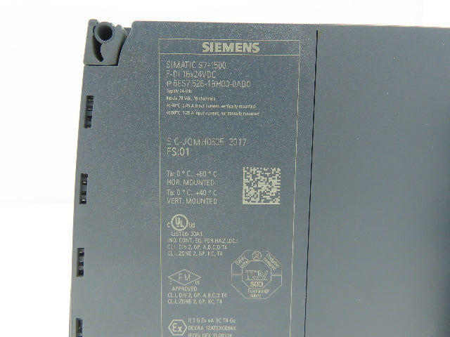 Siemens 6ES7 526-1BH00-0AB0 S7-1500 F Digital Input Module 16x 24V PROFisafe