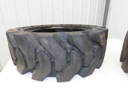 Traxter 26x9-16 Solid Rubber Skid Steer Tire 6x8.5 Rim Black Wheel  Set of 2