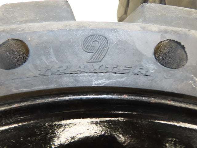 Traxter 26x9-16 Solid Rubber Skid Steer Tire 6x8.5 Rim Black Wheel  Set of 2