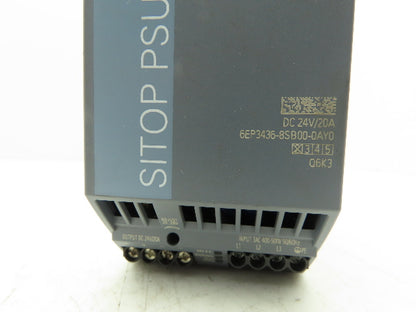 Siemens SITOP PSU8200 Power Supply DC 24V 20A 3PH 6EP3436-8SB00-0AY0