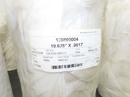 1.7 Mil White Tint Plastic Film Stretch Shrink Wrap 19-5/8"x 5000' Roll Lot of 6