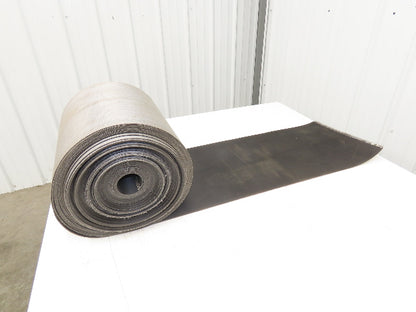15.5"W x 100' Grooved Conveyor Belt 2-Ply Black Ribbed PVC Rubber Grip Top 100Ft