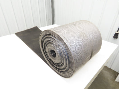 15.5"W x 100' Grooved Conveyor Belt 2-Ply Black Ribbed PVC Rubber Grip Top 100Ft