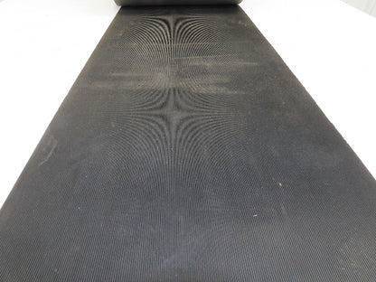 15.5"W x 100' Grooved Conveyor Belt 2-Ply Black Ribbed PVC Rubber Grip Top 100Ft