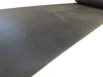 15.5"W x 100' Grooved Conveyor Belt 2-Ply Black Ribbed PVC Rubber Grip Top 100Ft