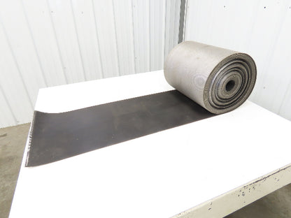 15.5"W x 100' Grooved Conveyor Belt 2-Ply Black Ribbed PVC Rubber Grip Top 100Ft