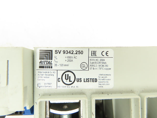 Rittal SV 9342.250 Bus Bar Mounting System 60mm Center to Center Spacing 3 Pole