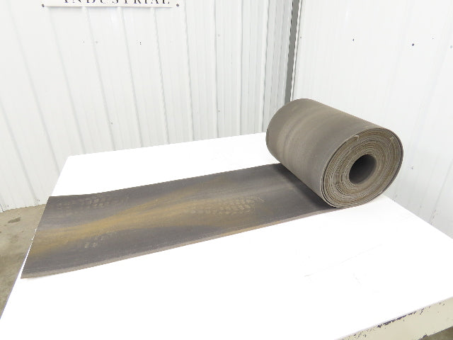 16"W x 55' Friction Top Fabric Conveyor Belt 1-Ply Gray Reversible 1/8"Thick