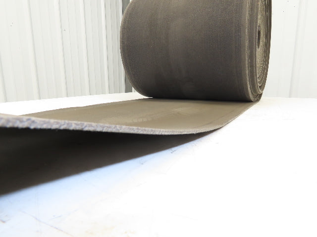 16"W x 115' Soft Top Fabric Conveyor Belt 1-Ply Gray Reversible 1/8"Thick