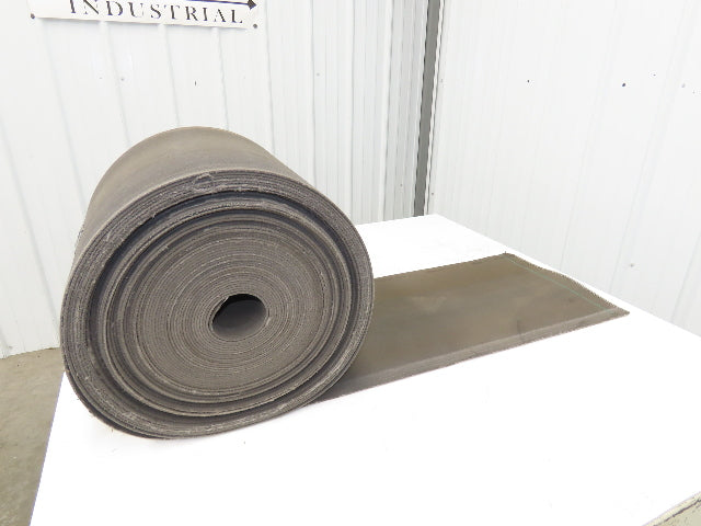 16"W x 115' Soft Top Fabric Conveyor Belt 1-Ply Gray Reversible 1/8"Thick