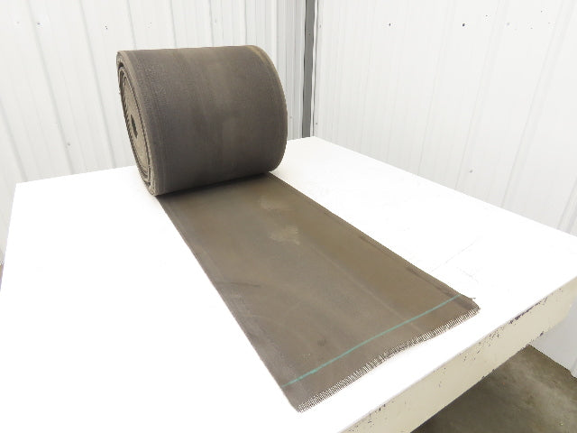 16"W x 115' Soft Top Fabric Conveyor Belt 1-Ply Gray Reversible 1/8"Thick