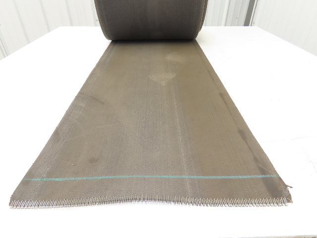 16"W x 115' Soft Top Fabric Conveyor Belt 1-Ply Gray Reversible 1/8"Thick
