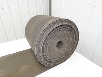 16"W x 115' Soft Top Fabric Conveyor Belt 1-Ply Gray Reversible 1/8"Thick